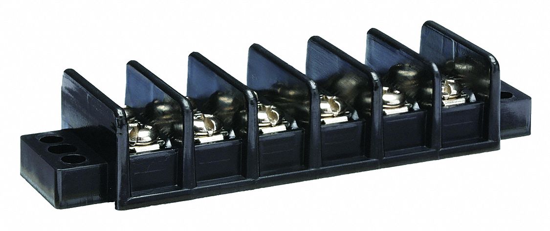 Barrier Terminal Strip: 6 Poles, 22 AWG – 10 AWG For Wire Sizes, 30 A Max Current
