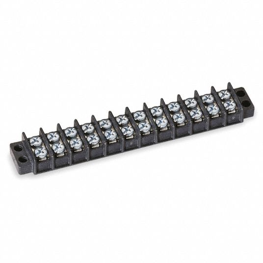 GRAINGER APPROVED 12-Pole Thermal Plastic Terminal Strip, 30 A Amps ...