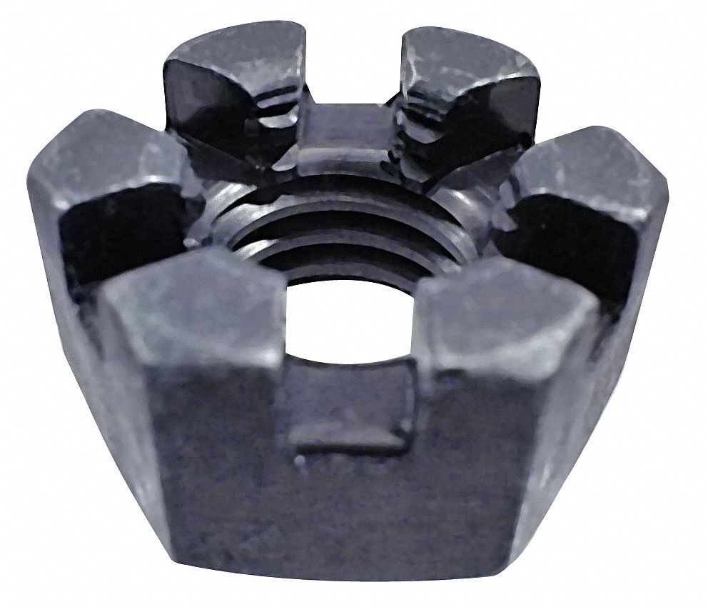 6YHN0 - Castle Nut 1/2-13 Gr 5 Steel Plain PK50