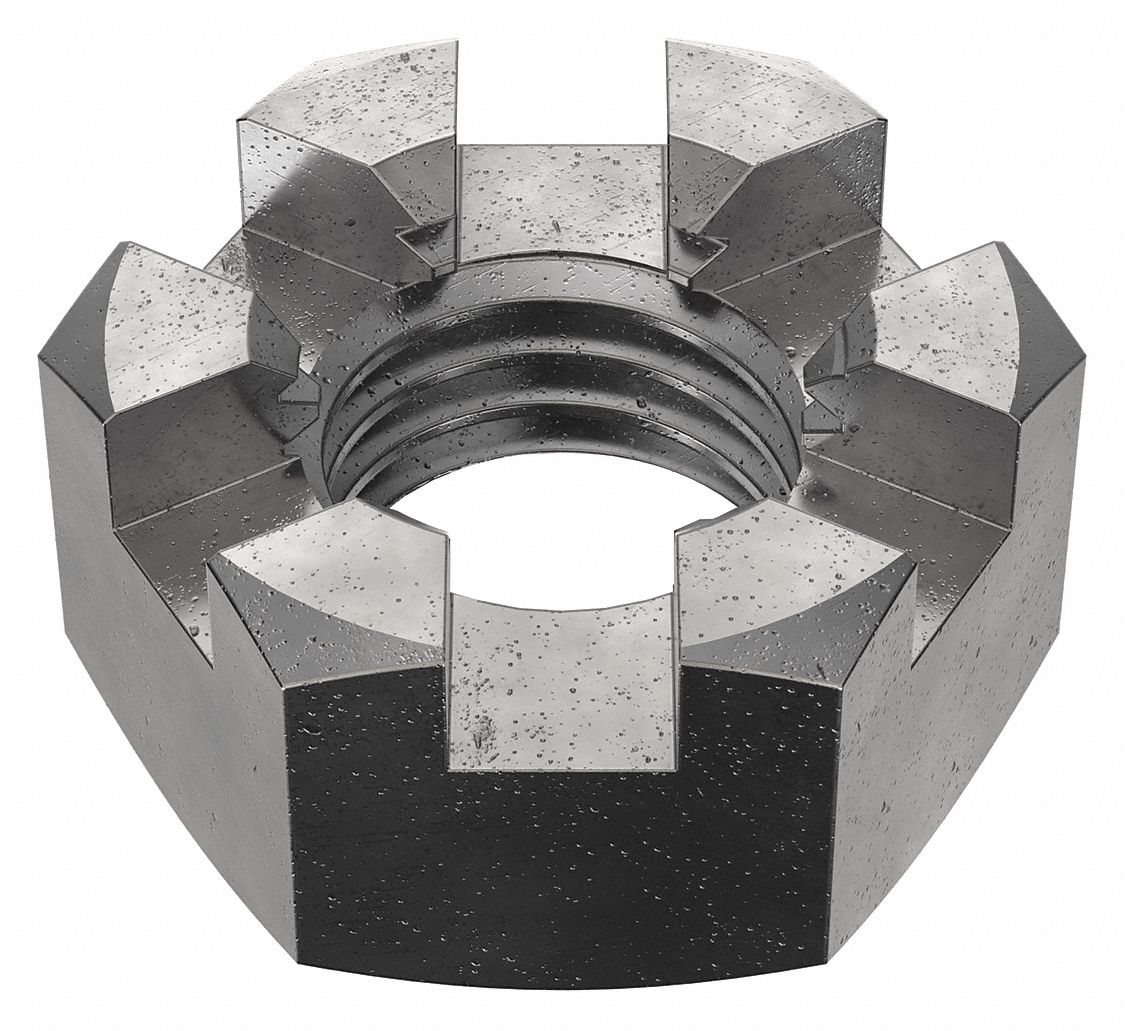 Slotted Castle, 5/16"24 Thread Size, Castle Nut 6YHP1351045G Grainger