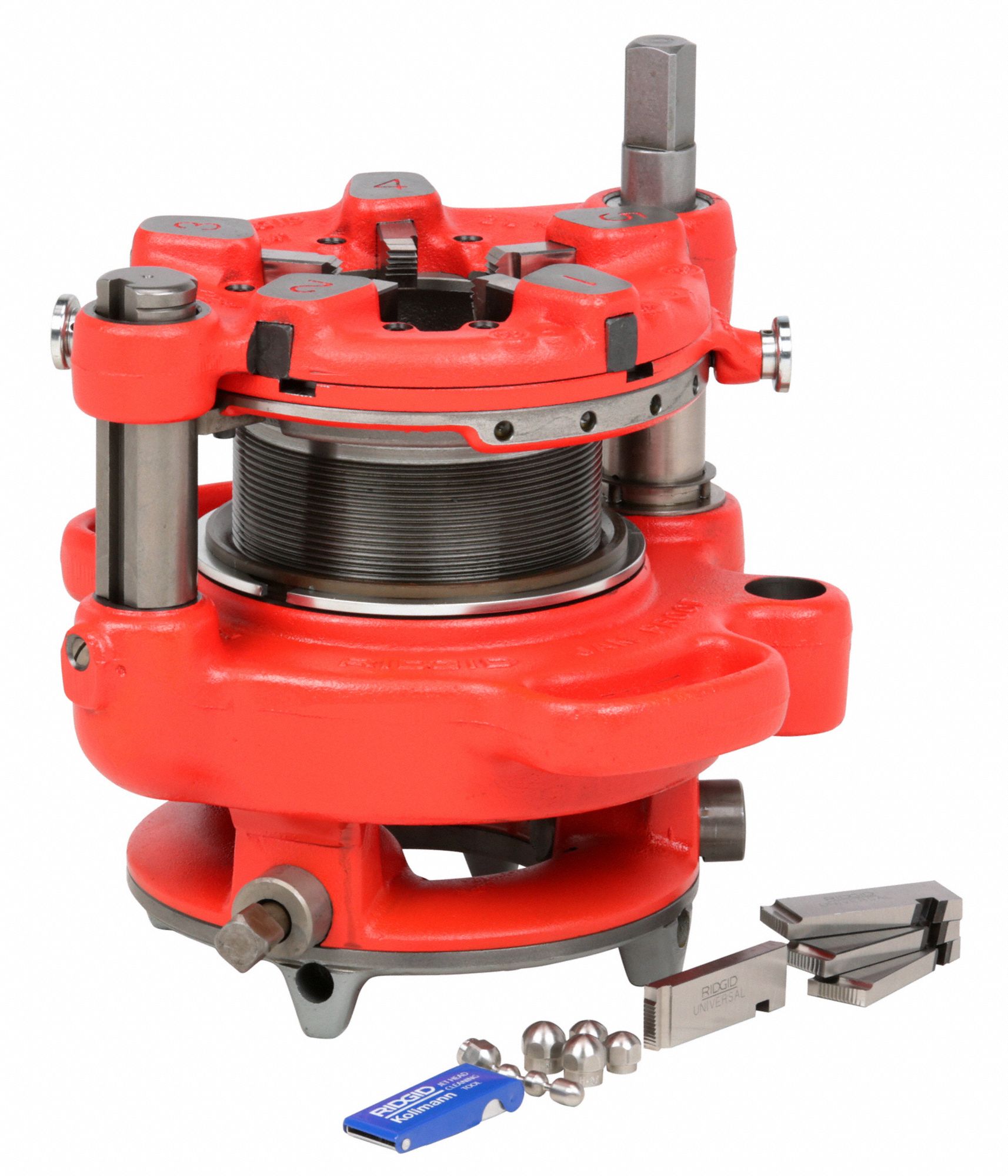 RIDGID Receding Geared Threader Functions With Pipes, NPT, 8 Threads per Inch, No Bolt Bolt