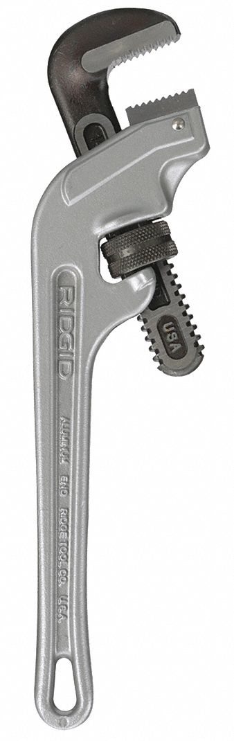 END PIPE WRENCH, 2 IN JAW CAPACITY, SERRATED, 14 IN OVERALL L, I-BEAM, TETHER CAPABLE TETHER