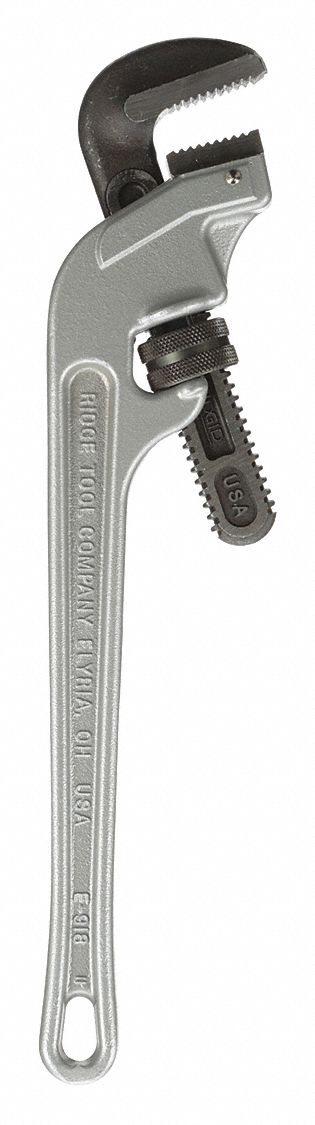 END PIPE WRENCH, 2 1/2 IN JAW CAPACITY, SERRATED, 18 IN OVERALL L, I-BEAM