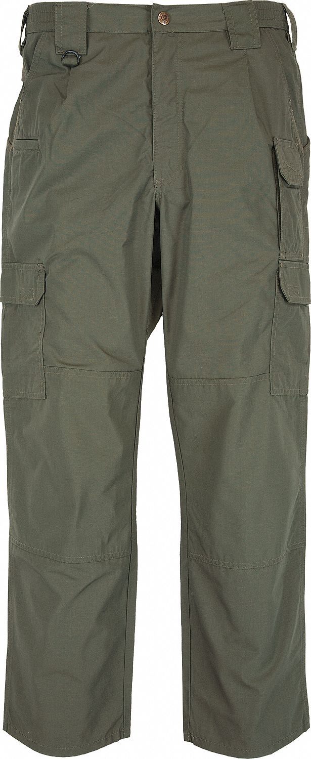 Tactical Pants: Size 2XL, Olive Green, Fits 42 in Waist, 30 in Inseam, Gen
