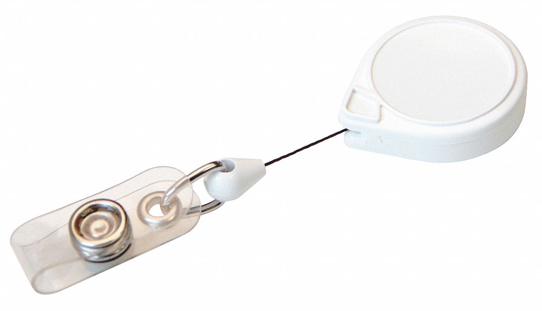 White MiniBak ID Vinyl Strap Swivel Clip