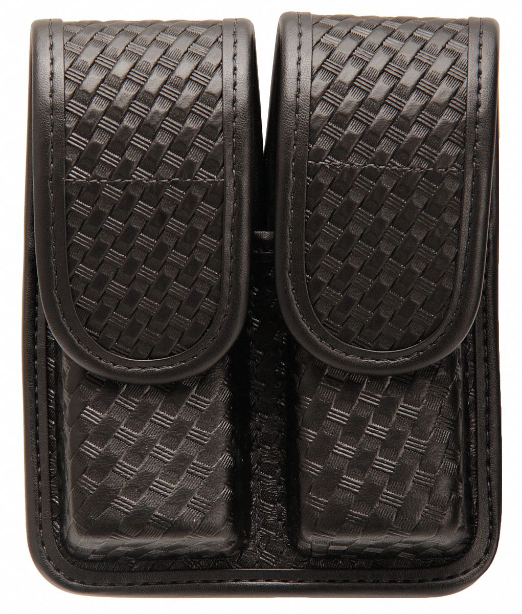 Magazine Pouch: Black, Nylon, For 2 1/4 in Belt Wd