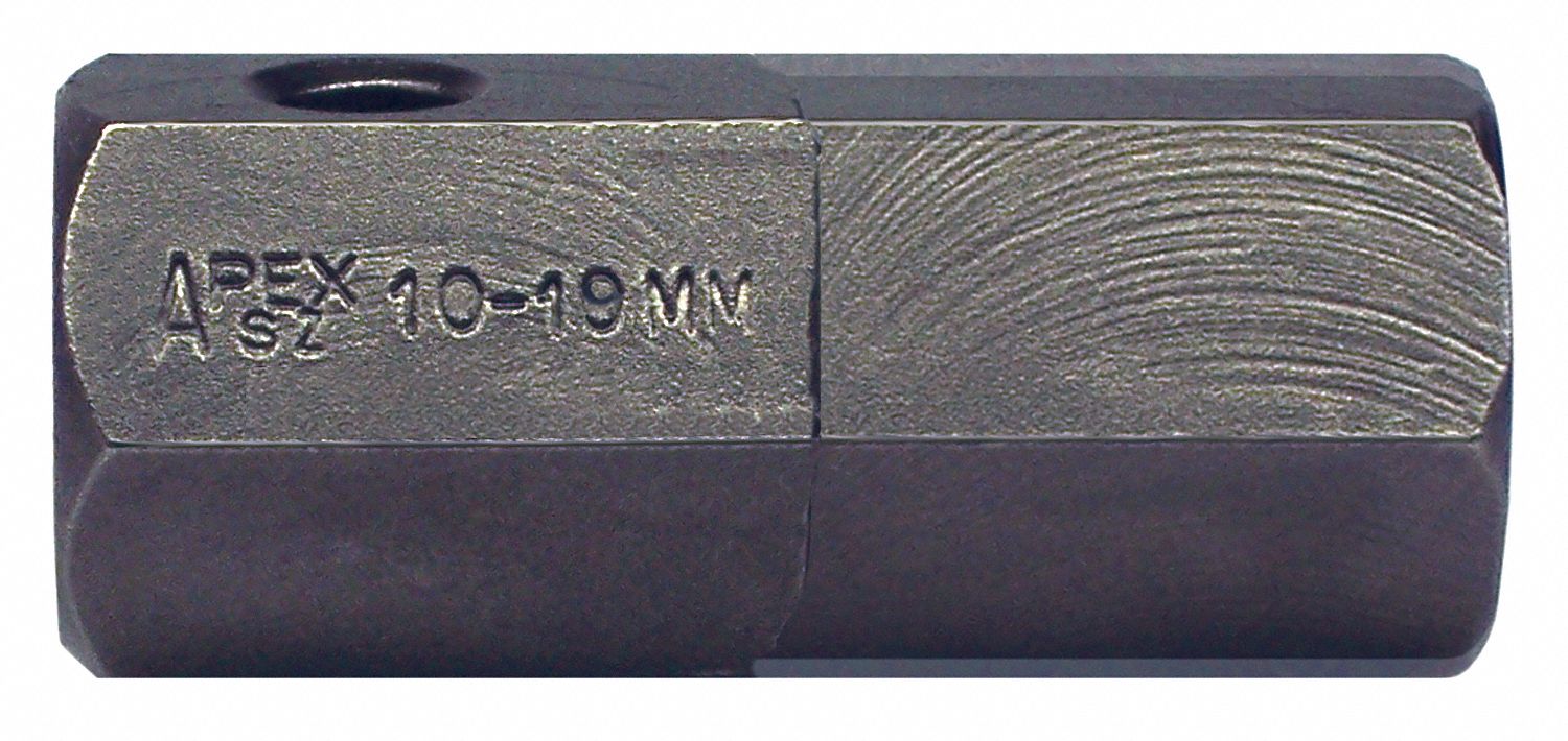 Insert Bit: Insert Bit, Metric, Hex Head, 19 mm Bit Industry Size, Std, 2 1/4 in Overall Lg