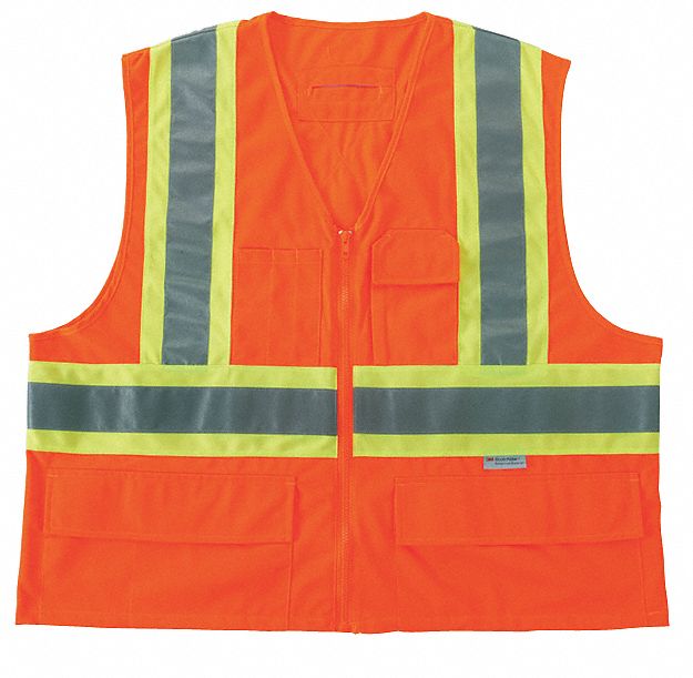 HIGH-VISIBILITY VEST,ORANGE,SZ 2X/3XL