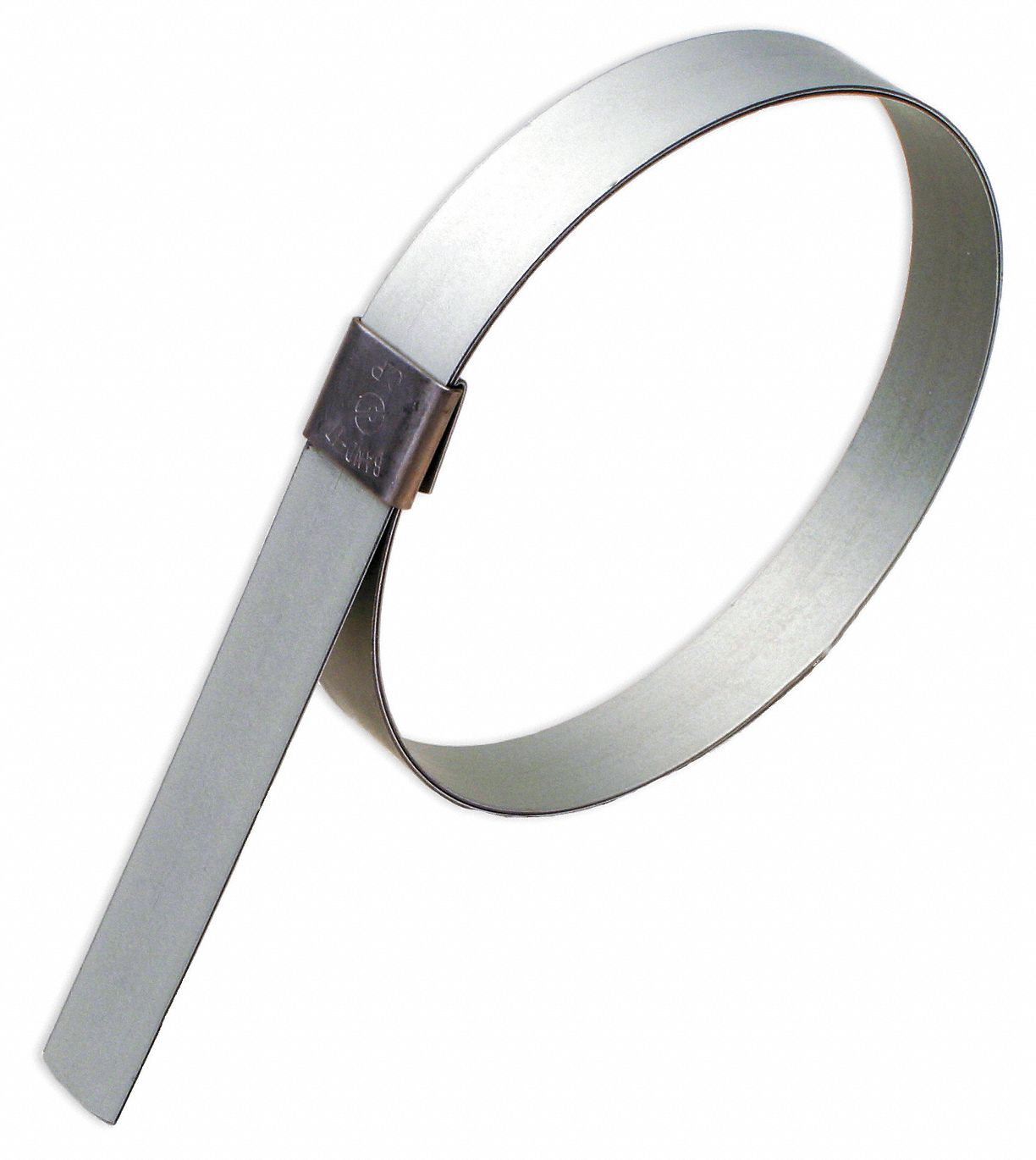 Hose Clamp: Galvanized Steel, 1 in – 3 1/4 in Clamping Dia, Center-Punch, 5/8 in Band Wd