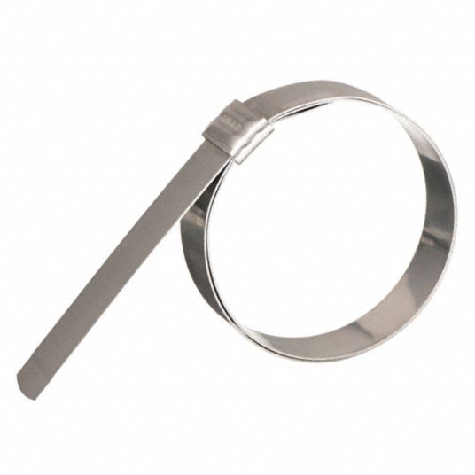 201 Stainless Steel, 1 1/8 in – 4 1/4 in Clamping Dia, Hose Clamp ...