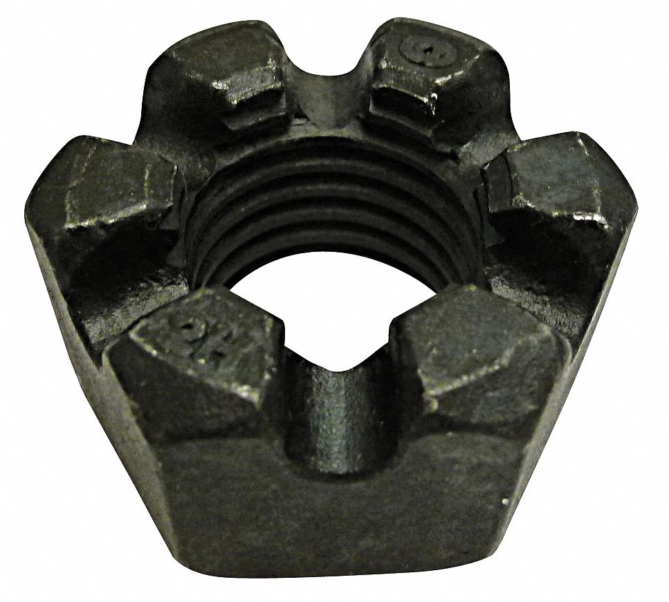 8 Slotted Hex Castle Nuts 1-1/4-12 Fine Thread Zinc Plated 1-1/4"-12 