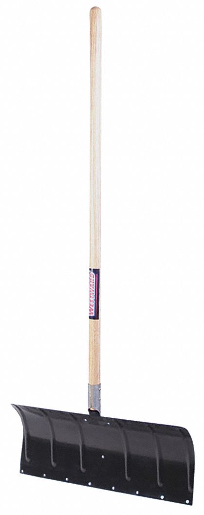 SNOW PUSHER, ALUMINUM, 11 IN BLADE L, 24 IN BLADE W, 16 GAUGE, 48 IN HANDLE L