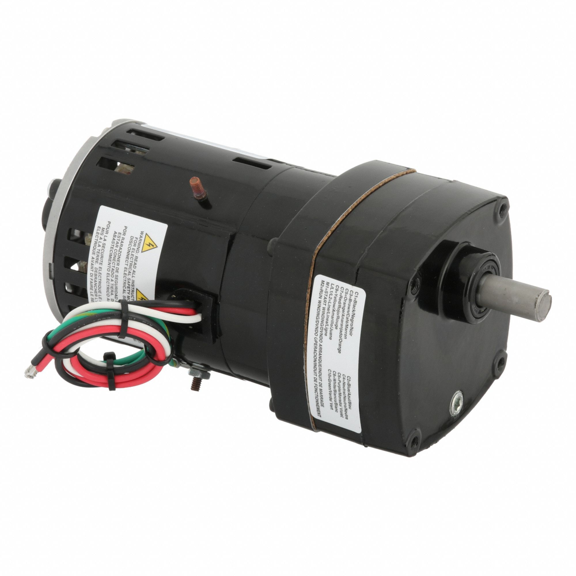 AC Gearmotor: Parallel, Single Output Shaft, PSC, Open, 1.2 RPM, 100 in-lb Max Torque, CW/CCW