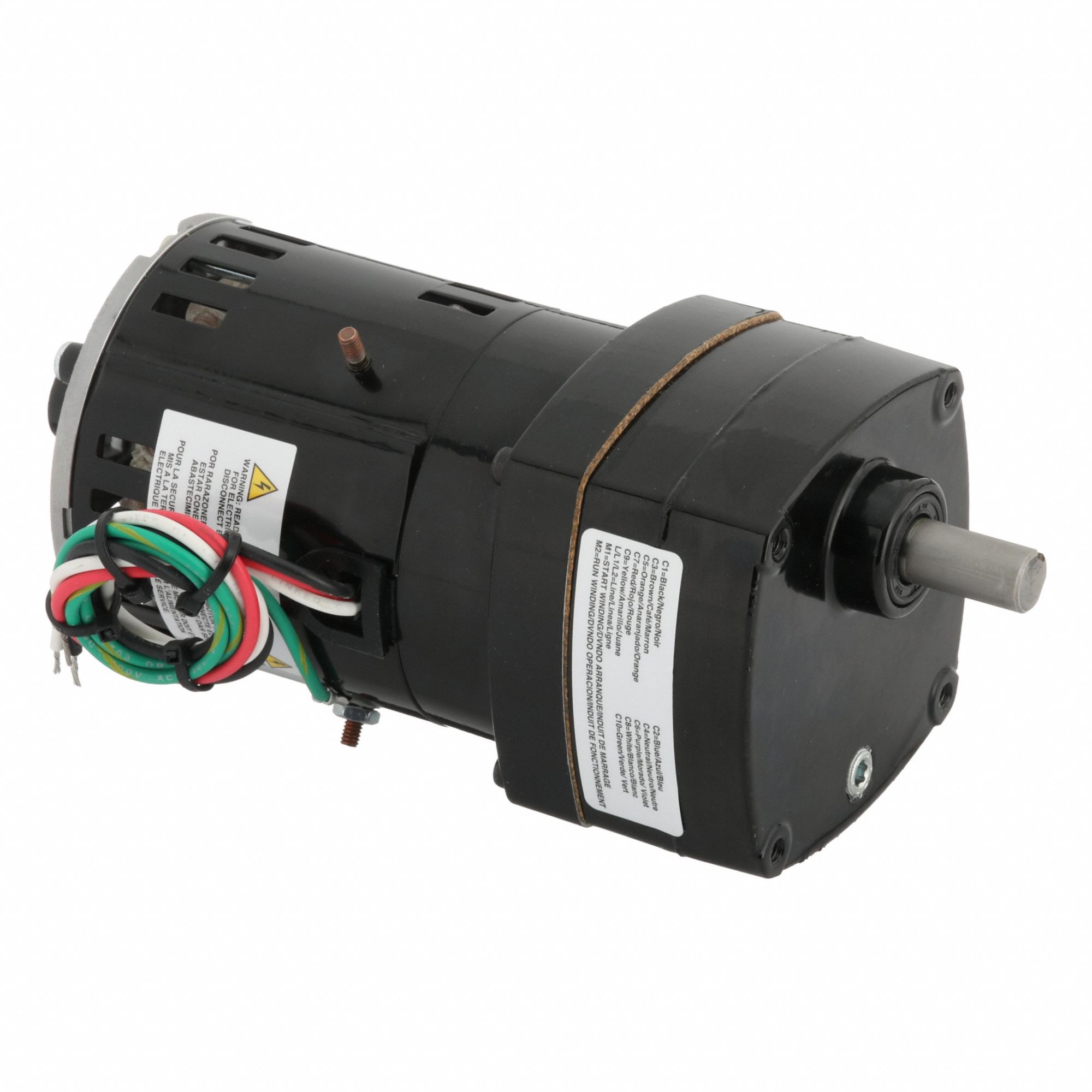 AC Gearmotor: Parallel, Single Output Shaft, PSC, Open, 2.3 RPM, 100 in-lb Max Torque, CW/CCW