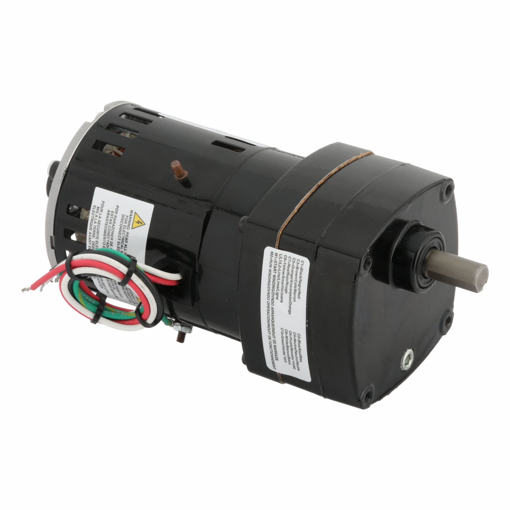 AC Gearmotor: Parallel, Single Output Shaft, PSC, Open, 4.5 RPM, 100 in-lb Max Torque, CW/CCW