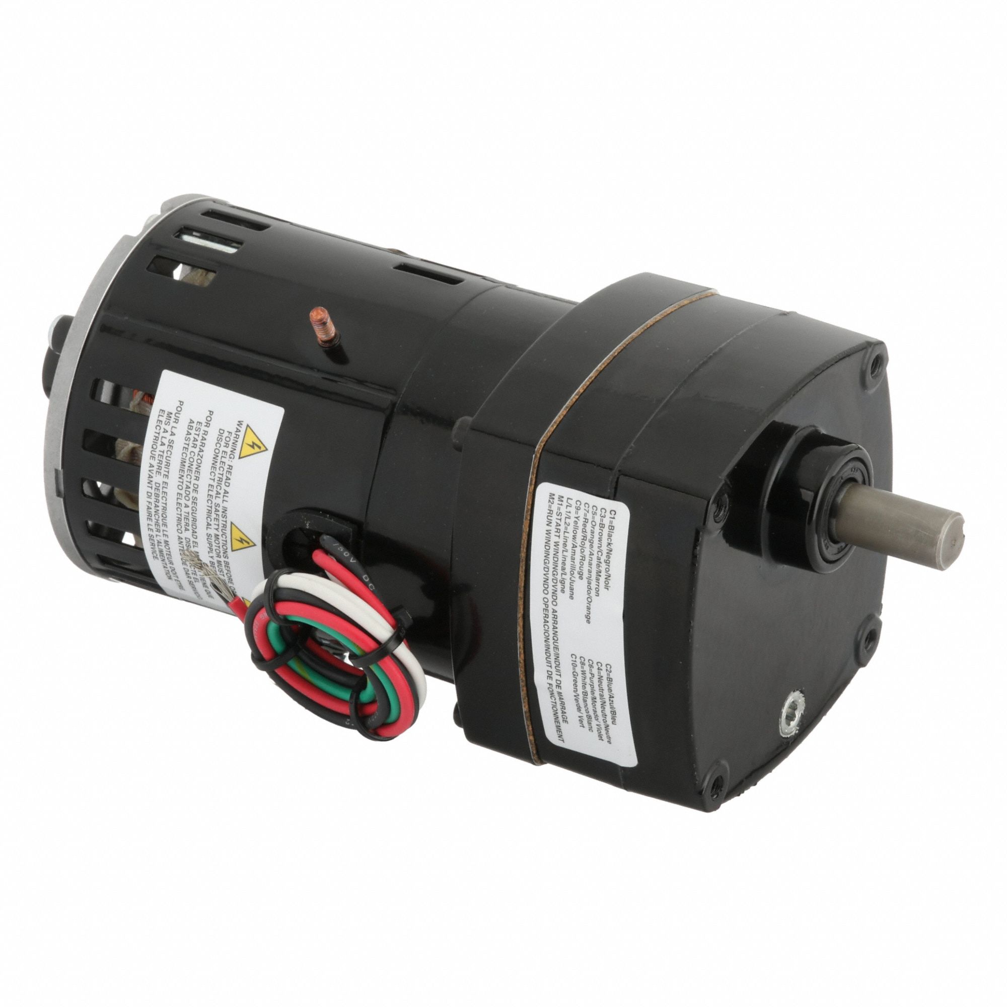 AC Gearmotor: Parallel, Single Output Shaft, PSC, Open, 8.8 RPM, 76 in-lb Max Torque, 115V AC