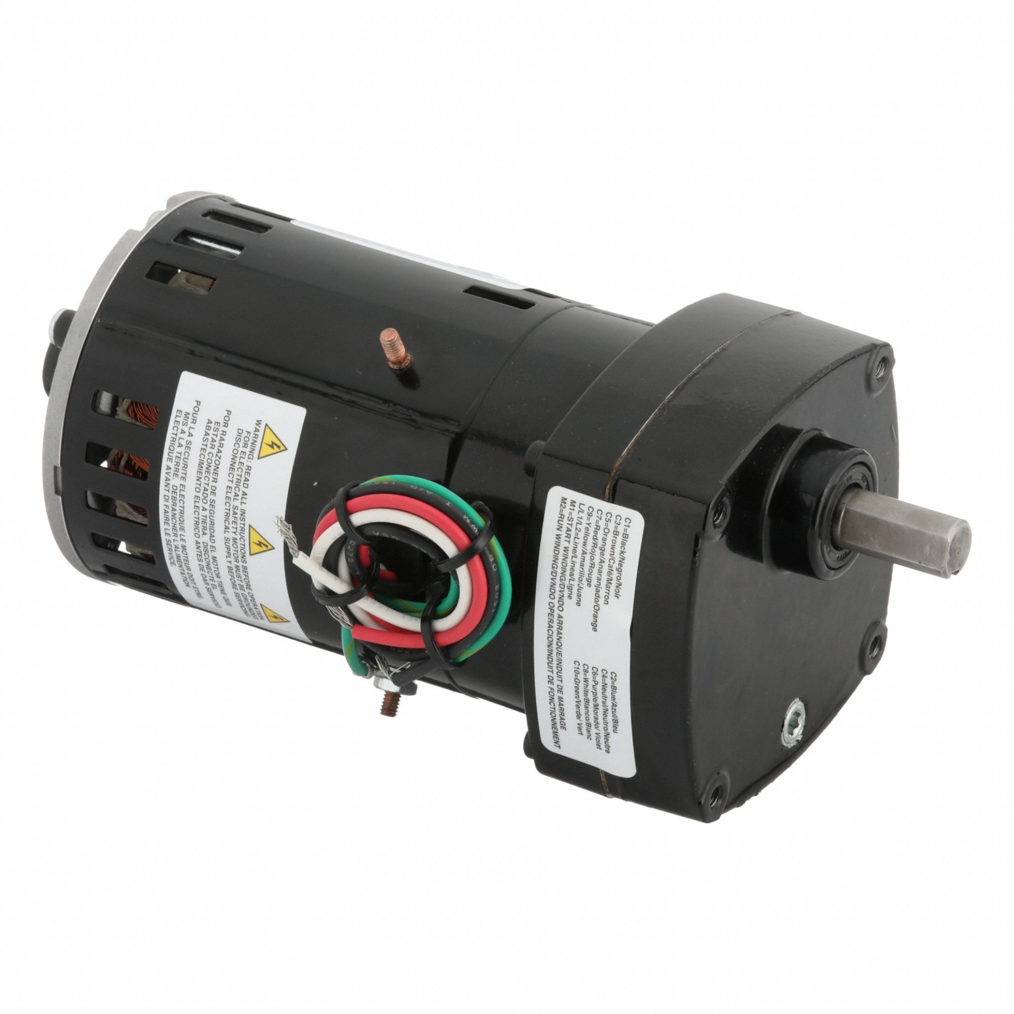 AC Gearmotor: Parallel, Single Output Shaft, PSC, Open, 16 RPM, 100 in-lb Max Torque, 115V AC