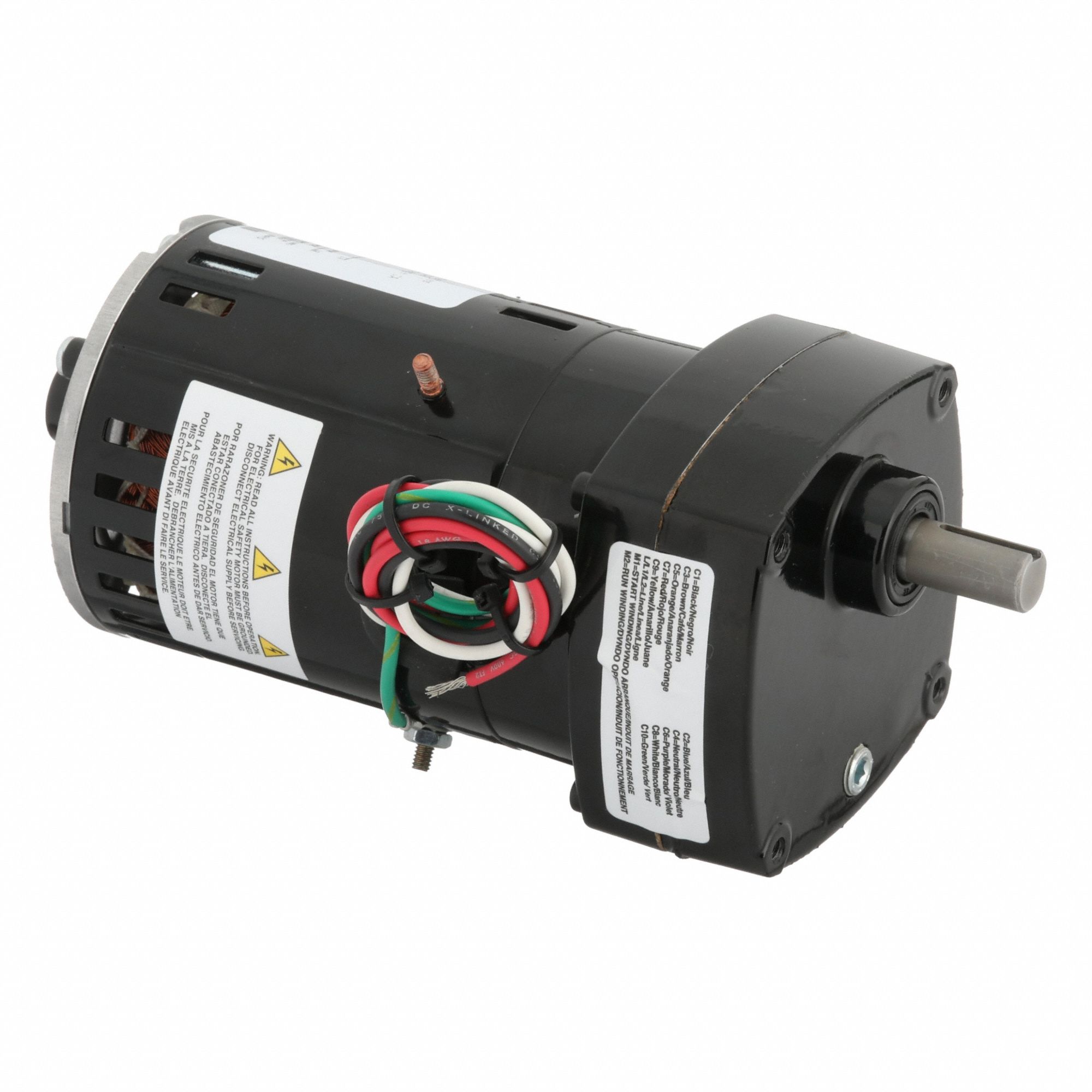 AC Gearmotor: Parallel, Single Output Shaft, PSC, Open, 63 RPM, 49 in-lb Max Torque, 115V AC