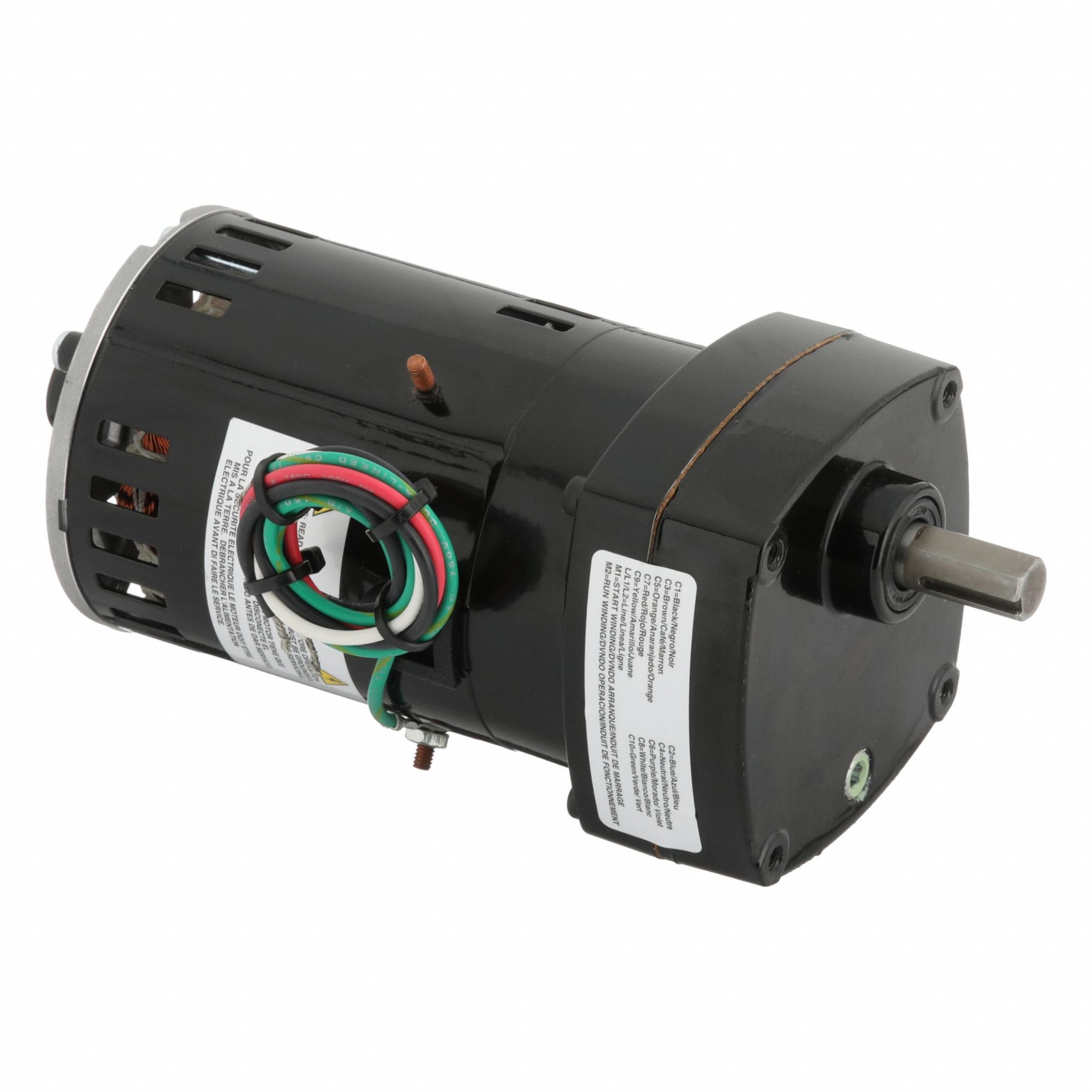 AC Gearmotor: Parallel, Single Output Shaft, PSC, Open, 124 RPM, 25 in-lb Max Torque, 115V AC