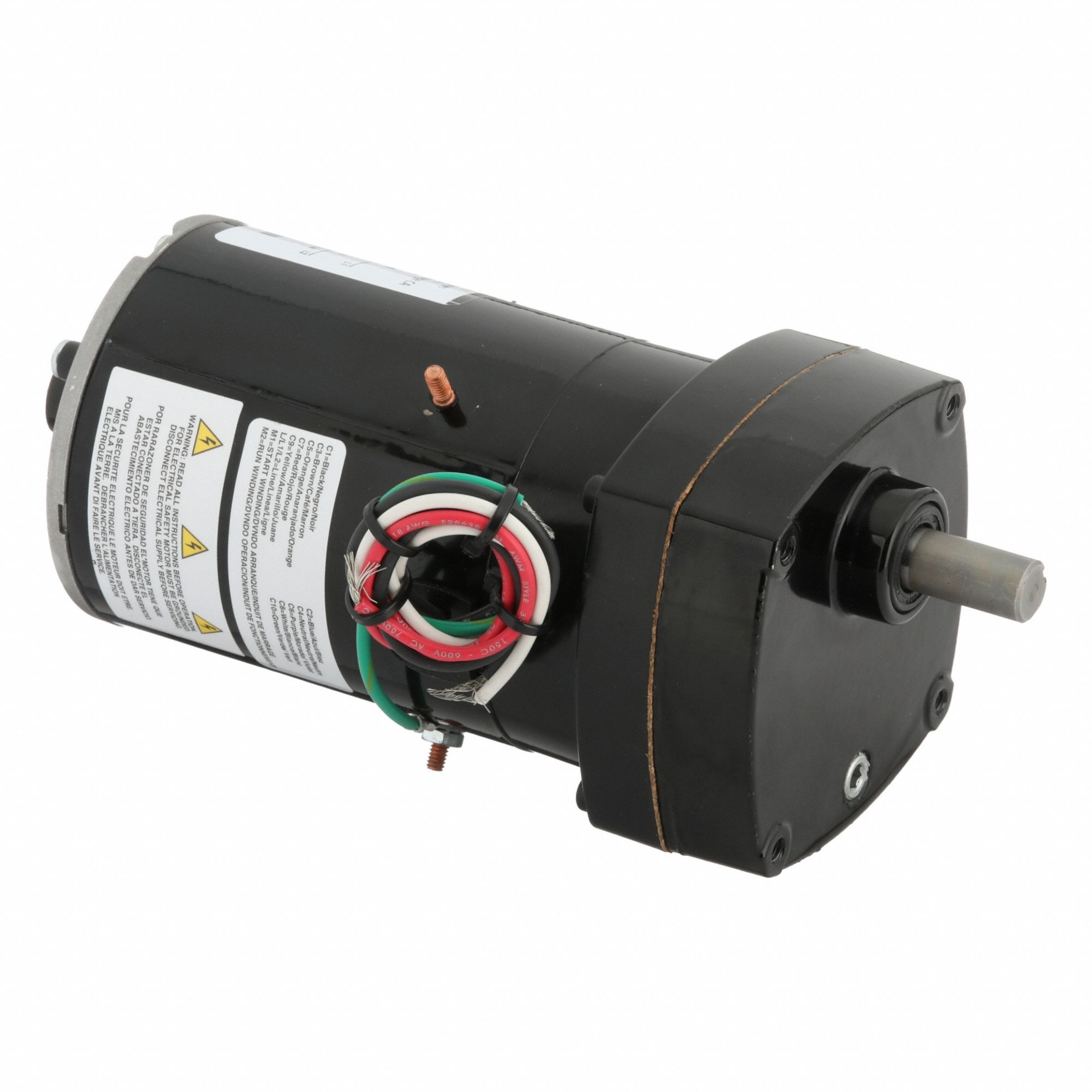 AC Gearmotor: Parallel, Single Output Shaft, PSC, TENV, 33 RPM, 96 in-lb Max Torque, 115V AC