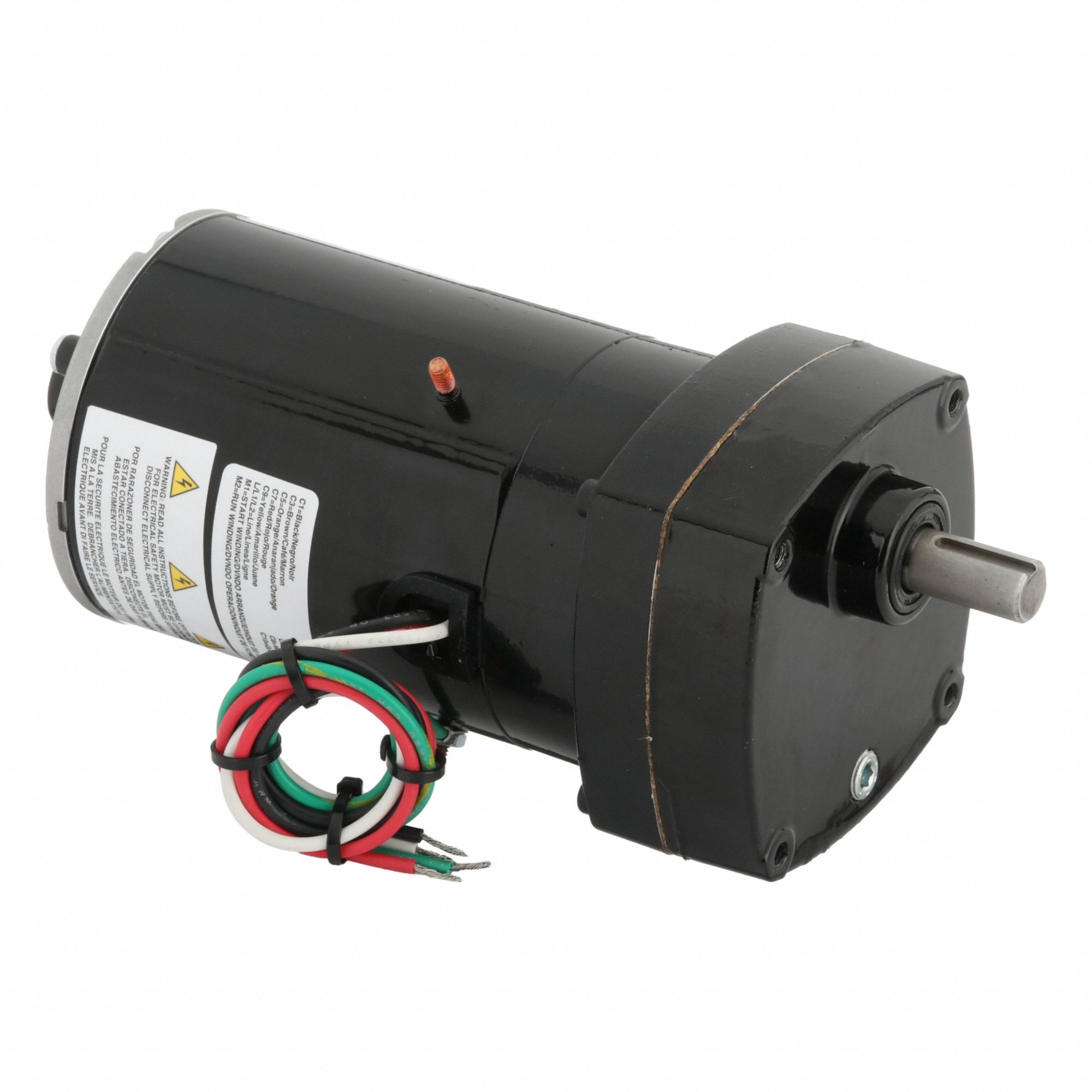 AC Gearmotor: Parallel, Single Output Shaft, PSC, TENV, 63 RPM, 49 in-lb Max Torque, 115V AC