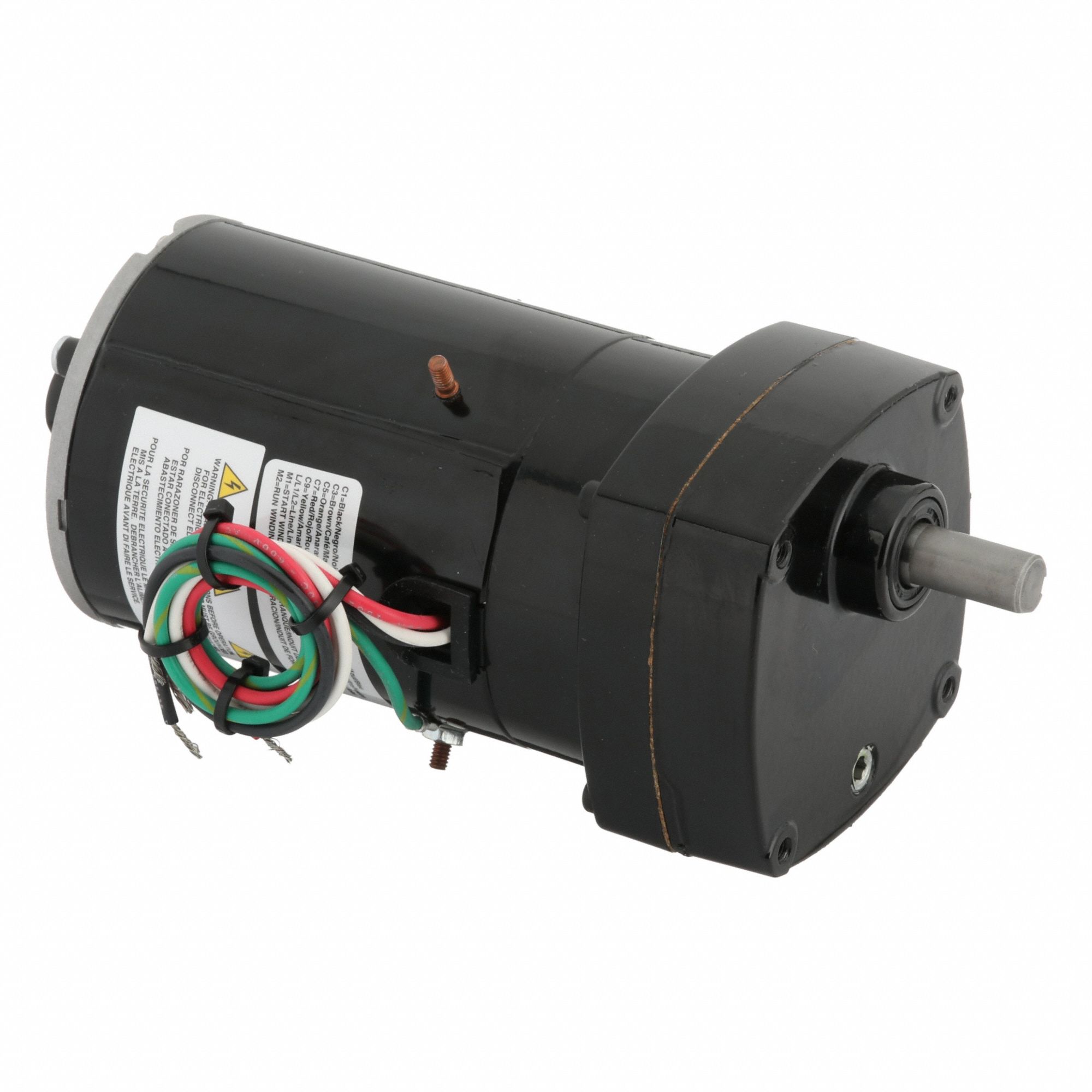 AC Gearmotor: Parallel, Single Output Shaft, PSC, TENV, 124 RPM, 25 in-lb Max Torque, 115V AC