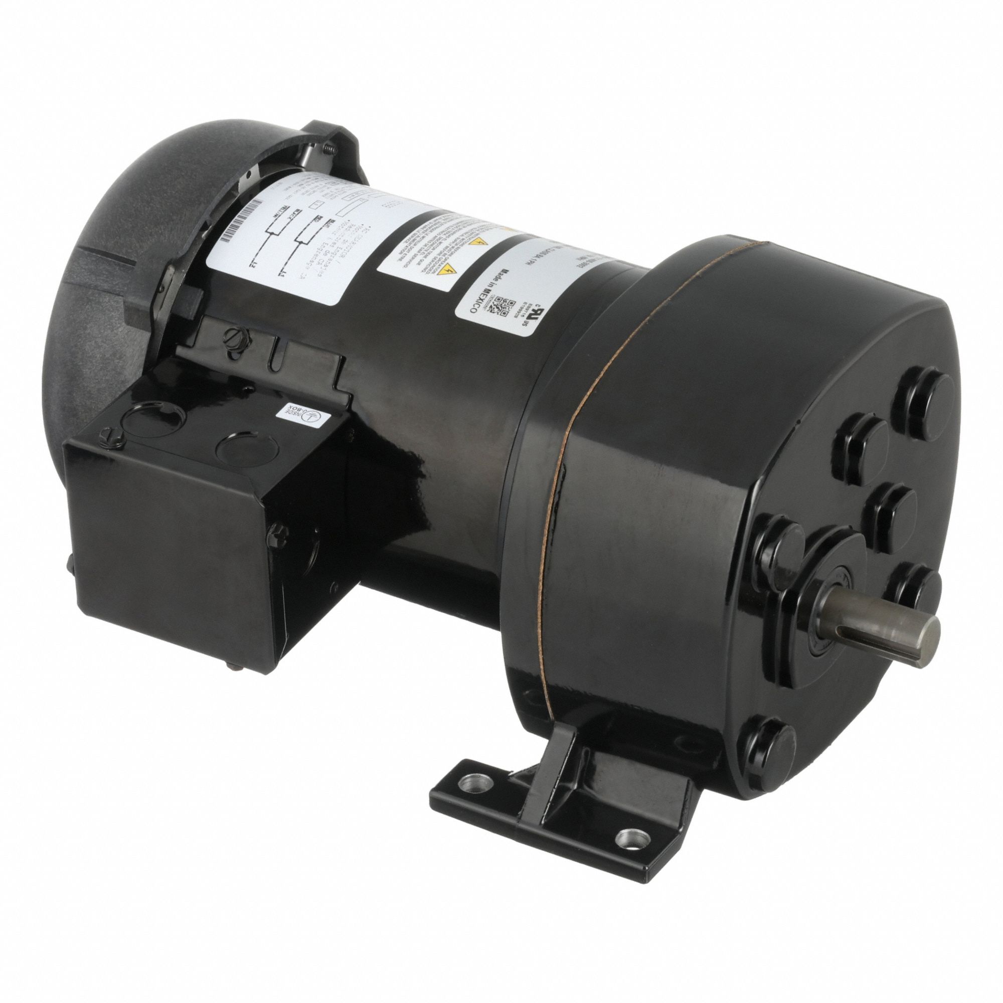 AC Gearmotor: Parallel, Single Output Shaft, Split-Phase, TEFC, 5.4 RPM, 0.25 hp Input, 3.8 A