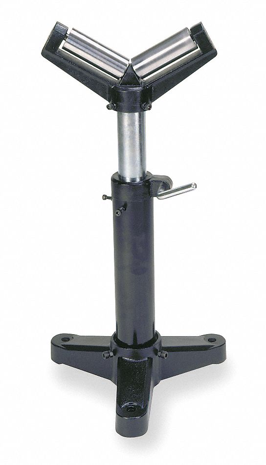 MATERIAL SUPPORT STAND, 14 IN OVERALL W, 23 IN MIN. H, 37 IN MAX. H, STEEL, GREY, PORTABLE