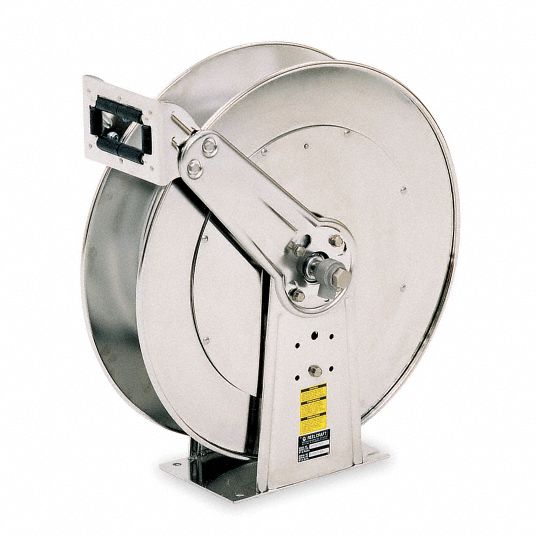 75 ft (3/4 in I.D.), 500 psi Max Op Pressure, Spring Return Hose Reel -  6Z786