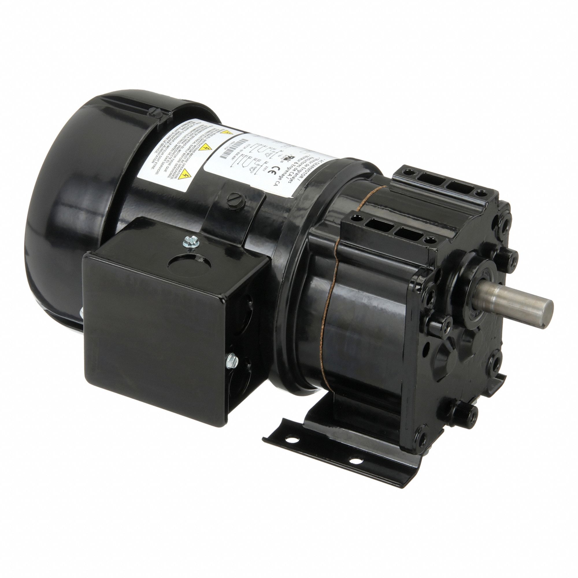 AC Gearmotor: Parallel, Single Output Shaft, PSC, TEFC, 161 RPM, 60 in-lb Max Torque, CW/CCW