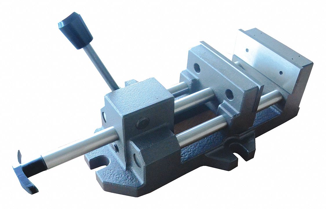 Machine Vise: 6 in Jaw Face Wd, 6 5/8 in Max Jaw Opening, 1 7/8 in Throat Dp, Smooth Face