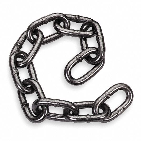 20 ft Grade 43 Straight Chain, 3/8 in Trade Size, 5400 lb Working Load ...