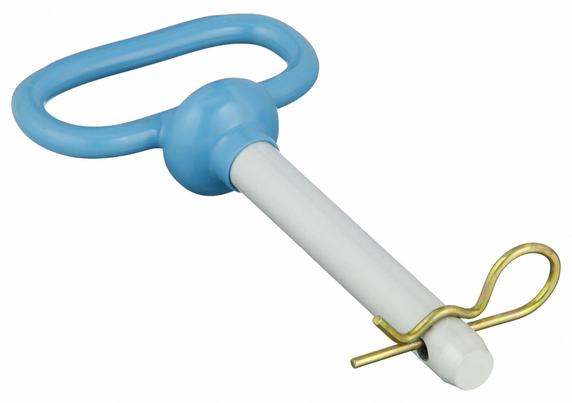 Hitch Pin: 5/8 in Pin Dia, 4 in Overall Lg, 4 in Usable Lg, Cotter Pin, Carbon Steel