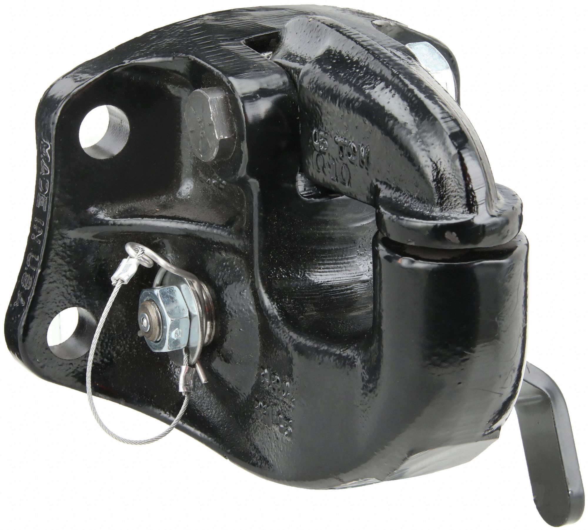 Pintle Hook: 90, 000 lb Gross Trailer Wt Capacity, Iron, Powder Coated