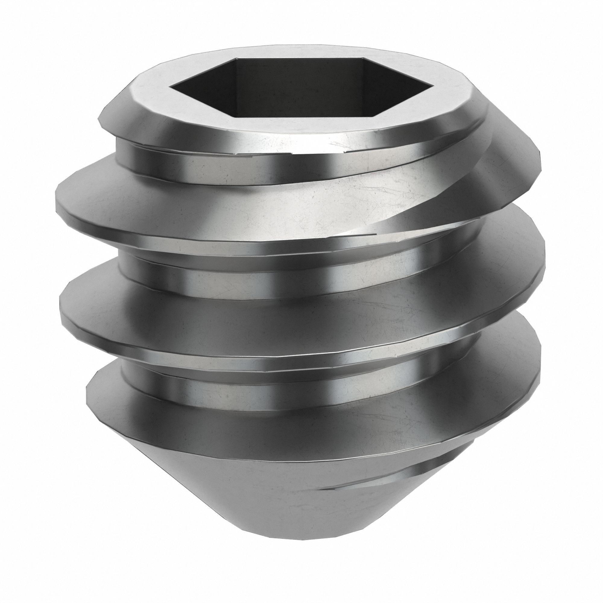 Socket Set Screw: #6-32 Thread Size, 1/8 in Overall Lg, Cup pt, Stainless Steel, Plain, 100 PK