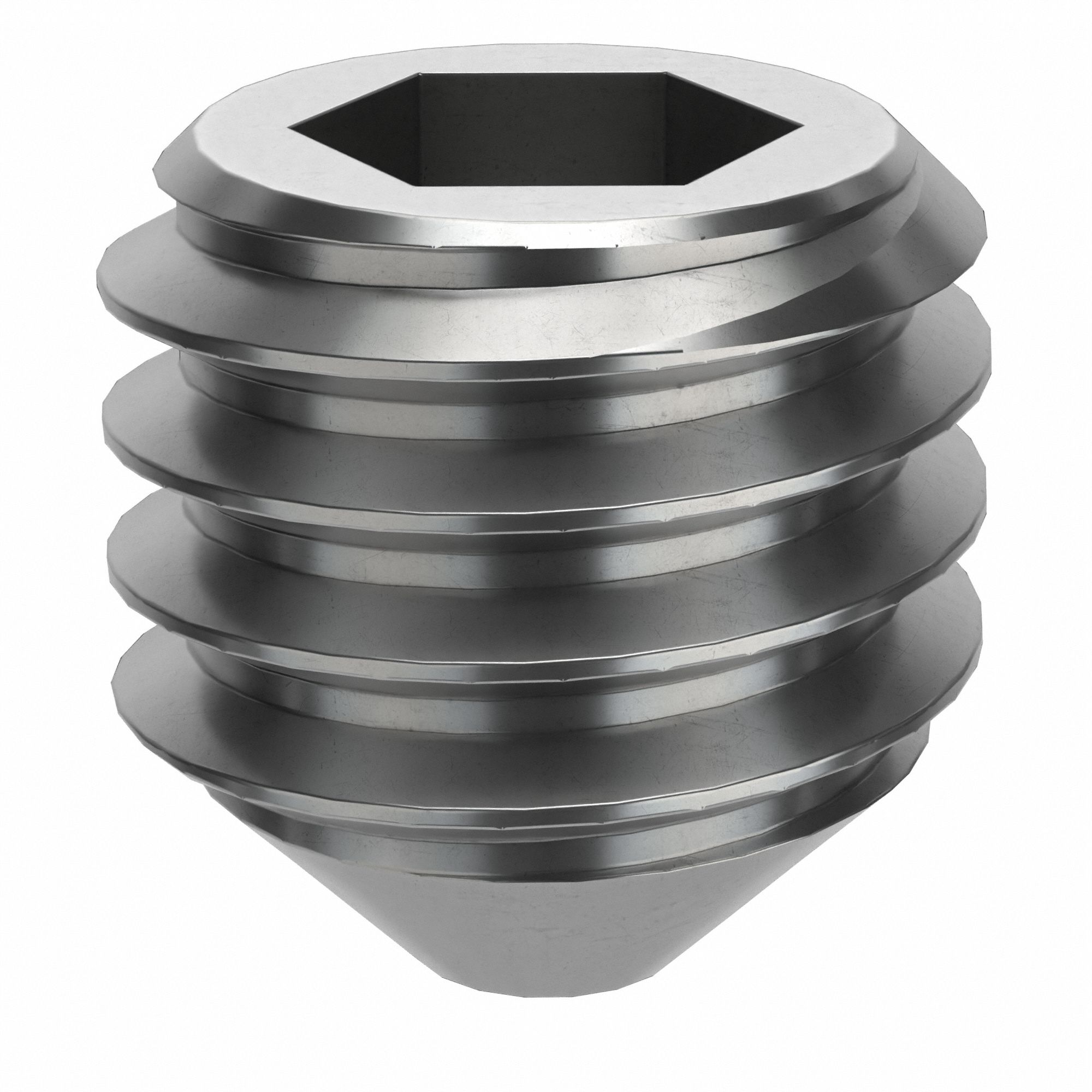 Socket Set Screw: #10-32 Thread Size, 3/16 in Overall Lg, Cup pt, Stainless Steel, Plain, 100 PK