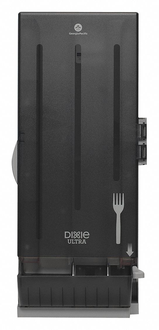 Fork Dispenser: Series O, Lever, Countertop/Stand/Wall, 24 3/4 in Ht, 8 3/4 in Dp, Black