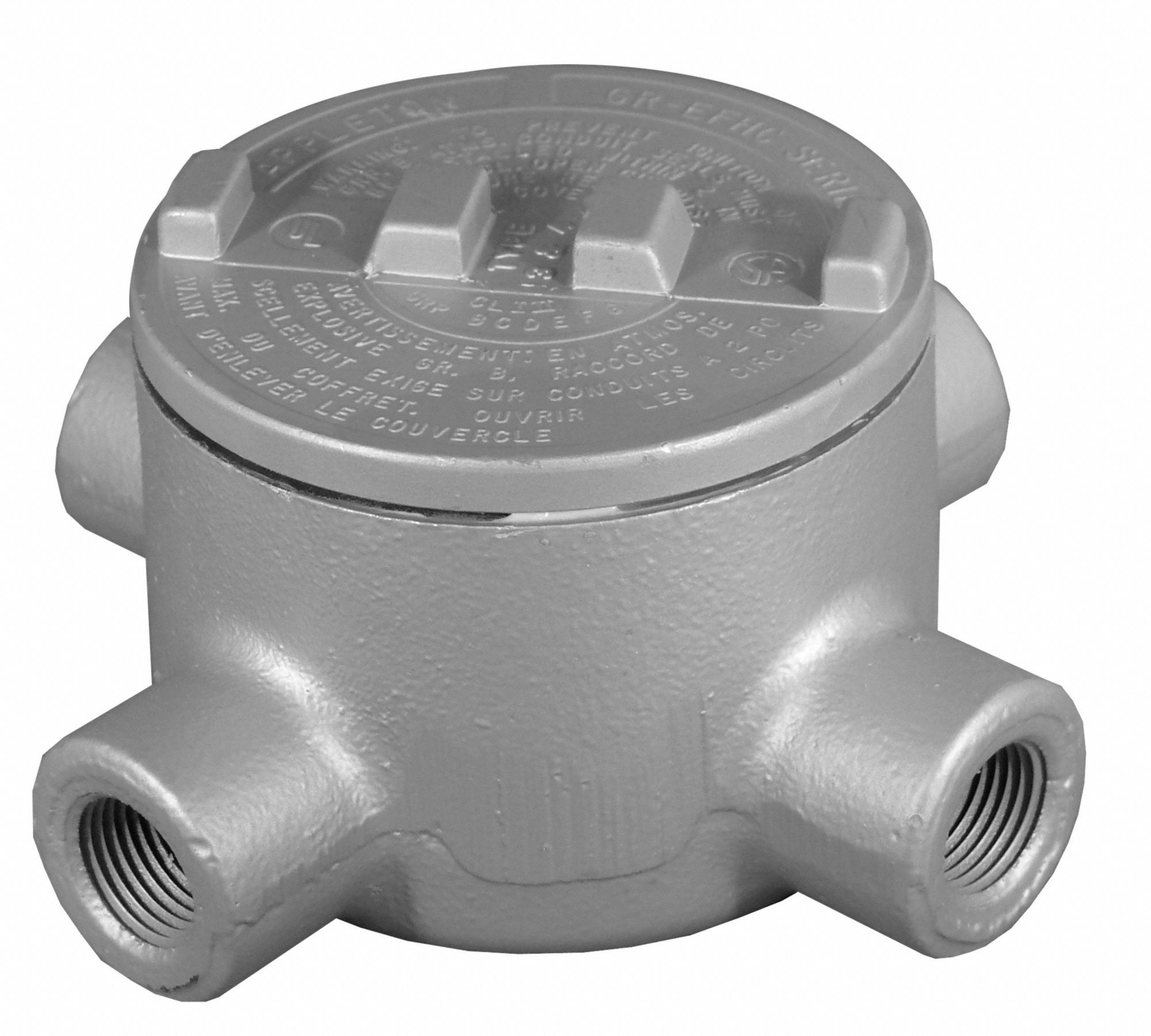 APPLETON ELECTRIC Conduit Outlet Body Aluminum, GR, 1 1/2 in Trade