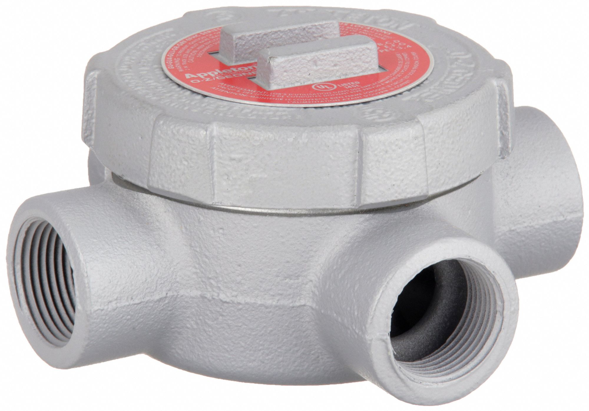 Conduit Outlet Body: Iron, GU, 1 in Trade Size, X Body, 19 cu in Body Capacity