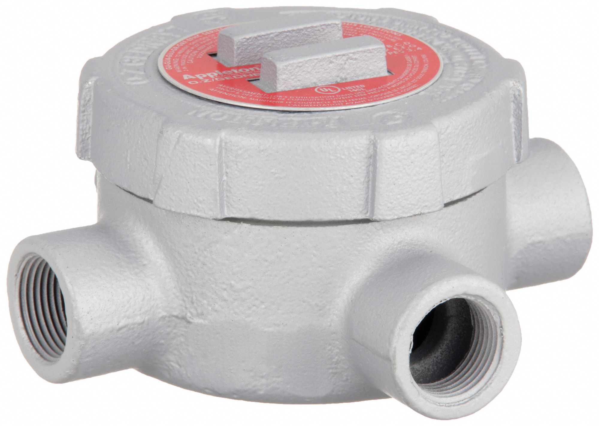 Conduit Outlet Body: Iron, GU, 1/2 in Trade Size, X Body, 19 cu in Body Capacity