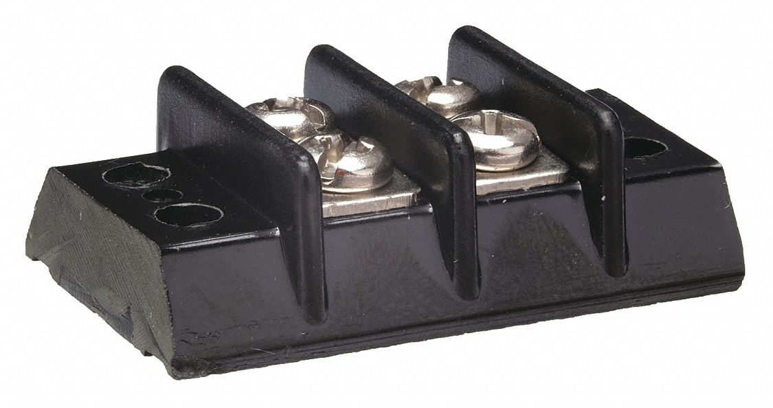 GRAINGER APPROVED 2Pole Phenolic Terminal Strip, 15 A Amps, 300V AC