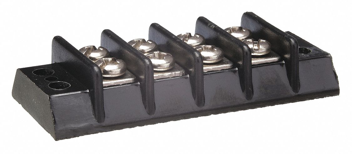 Barrier Terminal Strip: 4 Poles, 22 AWG – 14 AWG For Wire Sizes, 15 A Max Current