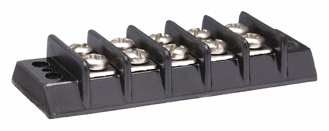 Barrier Terminal Strip: 5 Poles, 22 AWG – 14 AWG For Wire Sizes, 15 A Max Current