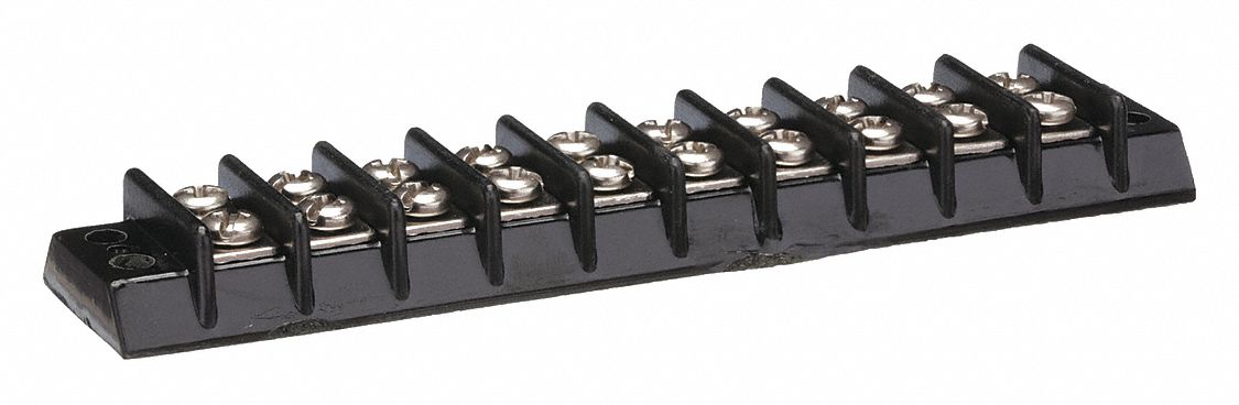 Barrier Terminal Strip: 10 Poles, 22 AWG – 14 AWG For Wire Sizes, 15 A Max Current
