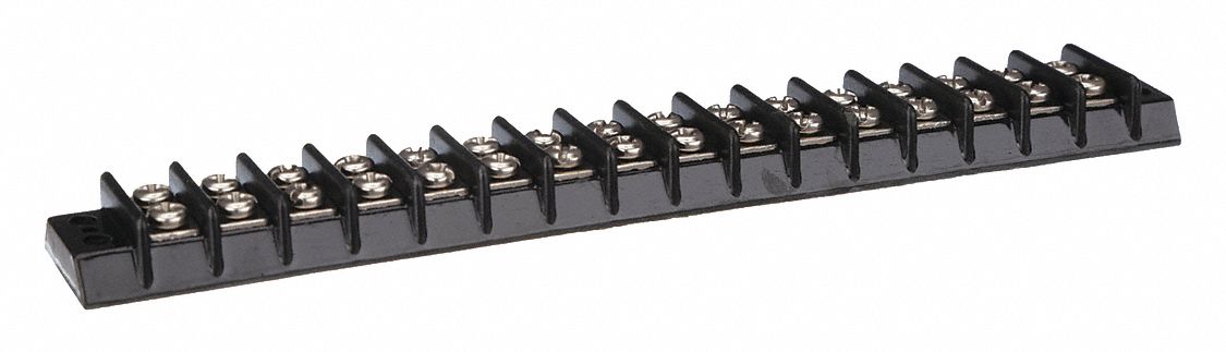 Barrier Terminal Strip: 16 Poles, 22 AWG – 14 AWG For Wire Sizes, 15 A Max Current