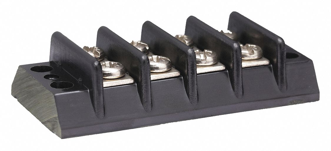 Barrier Terminal Strip: 4 Poles, 22 AWG – 12 AWG For Wire Sizes, 20 A Max Current