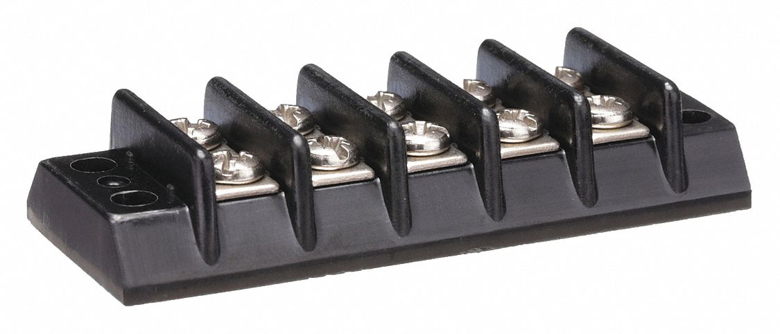 Barrier Terminal Strip: 5 Poles, 22 AWG – 12 AWG For Wire Sizes, 20 A Max Current