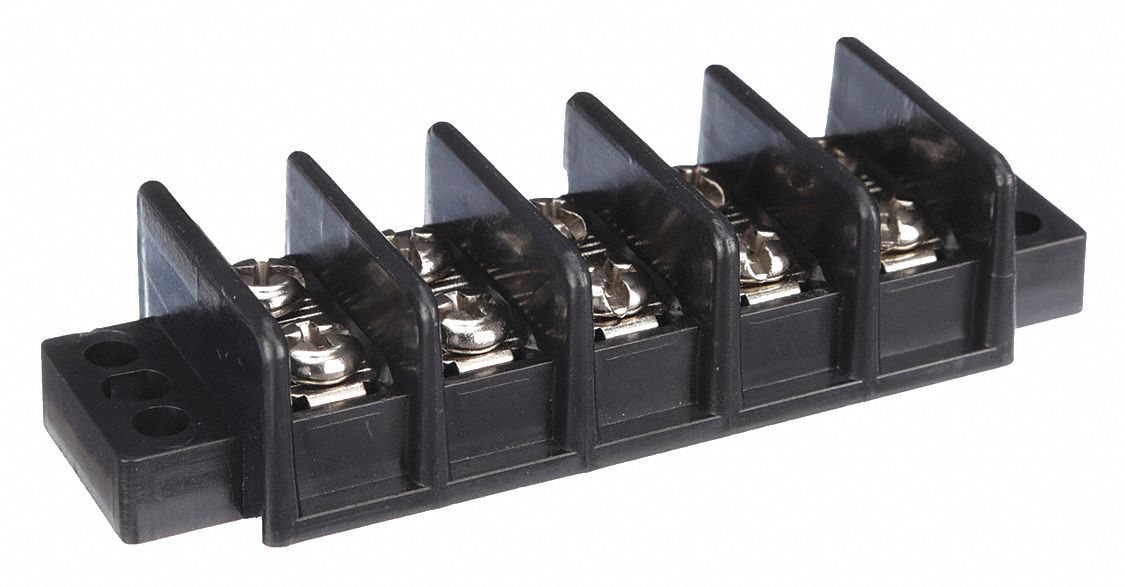 Barrier Terminal Strip: 5 Poles, 22 AWG – 10 AWG For Wire Sizes, 30 A Max Current