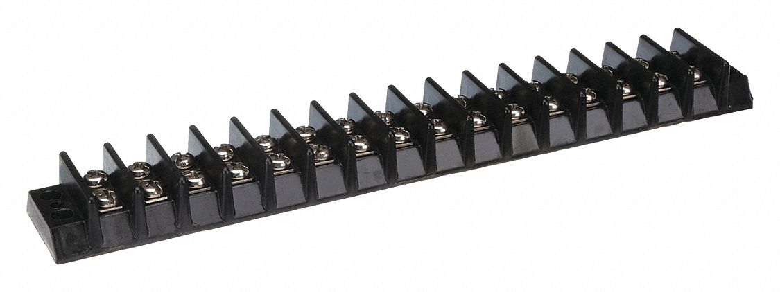 Barrier Terminal Strip: 16 Poles, 22 AWG – 10 AWG For Wire Sizes, 30 A Max Current