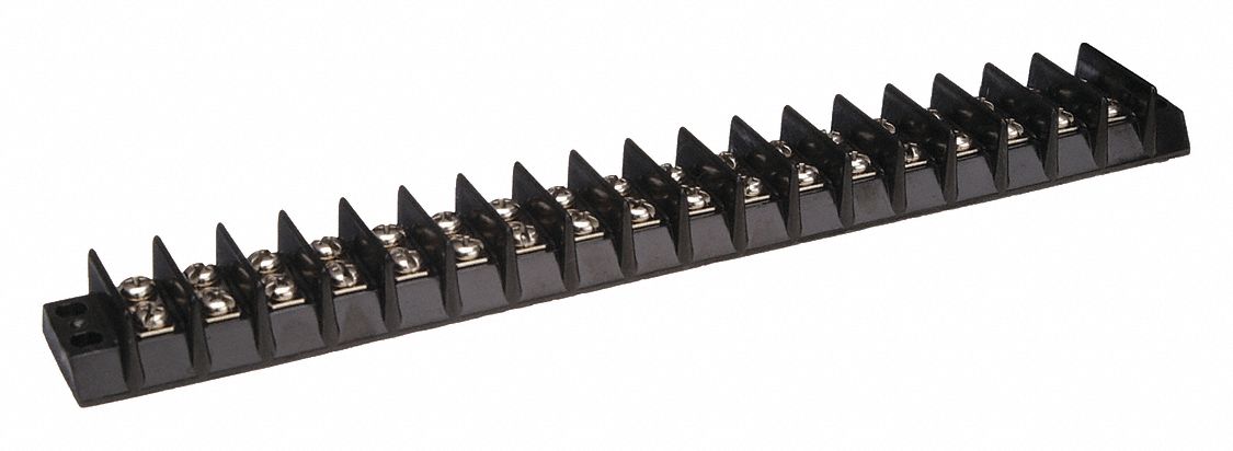 Barrier Terminal Strip: 18 Poles, 22 AWG – 10 AWG For Wire Sizes, 30 A Max Current